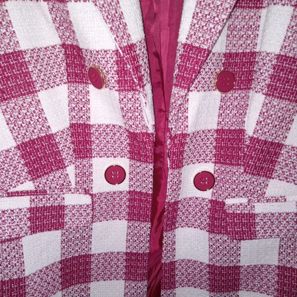 Liz Claiborne Blazer – Rose/Magenta Check Checkered – Size 8 P / 8 Petite NWT - Picture 6 of 7